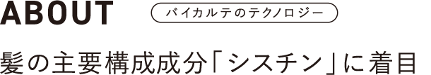 ABOUT 髪の主要構成成分「シスチン」に着目